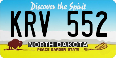 ND license plate KRV552