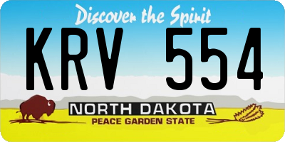 ND license plate KRV554