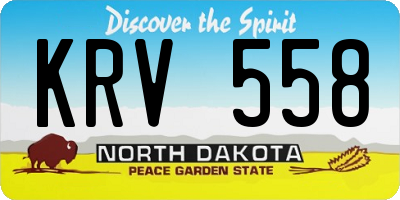 ND license plate KRV558
