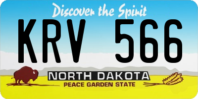 ND license plate KRV566