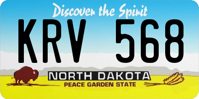 ND license plate KRV568