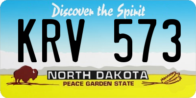 ND license plate KRV573