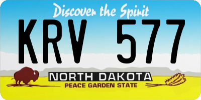 ND license plate KRV577