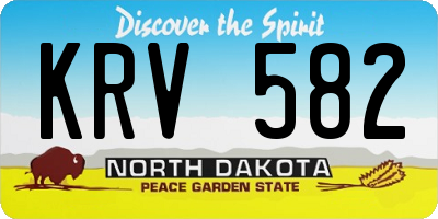 ND license plate KRV582