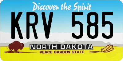 ND license plate KRV585