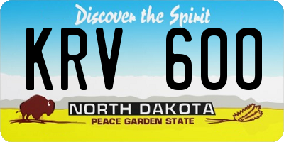ND license plate KRV600