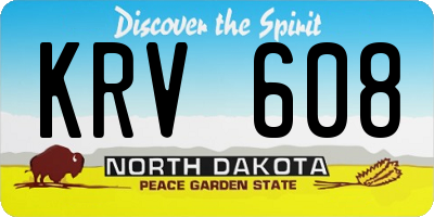 ND license plate KRV608