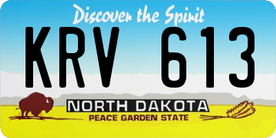 ND license plate KRV613