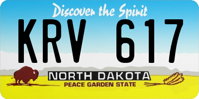 ND license plate KRV617
