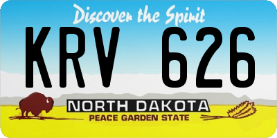 ND license plate KRV626