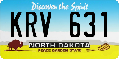 ND license plate KRV631