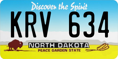 ND license plate KRV634