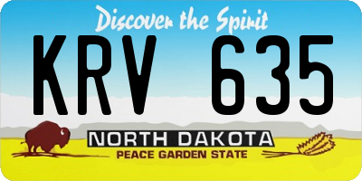 ND license plate KRV635