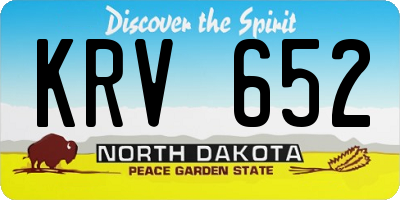 ND license plate KRV652