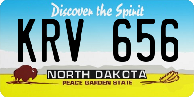 ND license plate KRV656