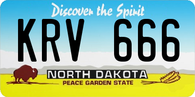 ND license plate KRV666