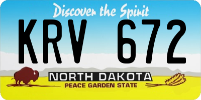ND license plate KRV672
