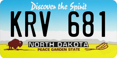ND license plate KRV681