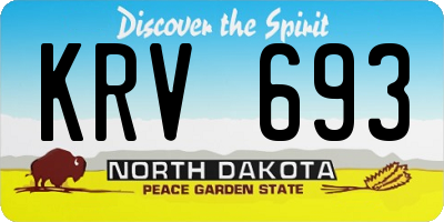 ND license plate KRV693