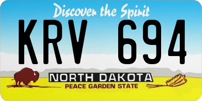 ND license plate KRV694