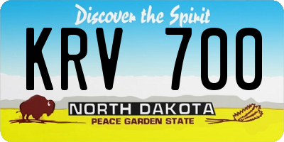 ND license plate KRV700
