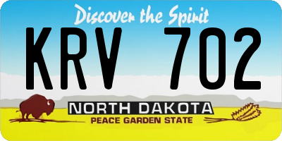 ND license plate KRV702