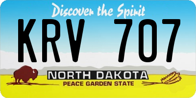 ND license plate KRV707