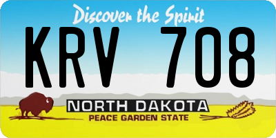 ND license plate KRV708