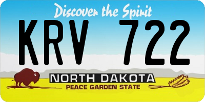 ND license plate KRV722