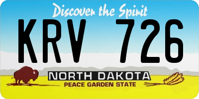 ND license plate KRV726