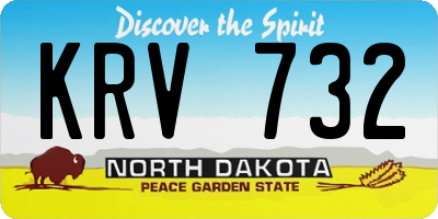 ND license plate KRV732