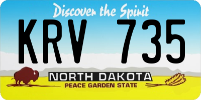 ND license plate KRV735