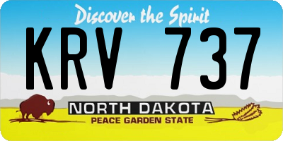 ND license plate KRV737