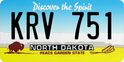 ND license plate KRV751