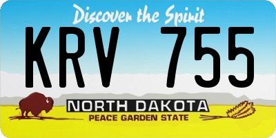 ND license plate KRV755