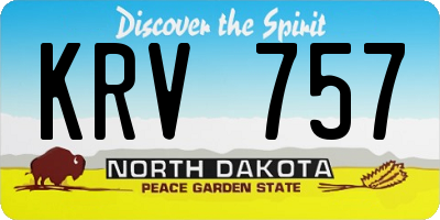 ND license plate KRV757