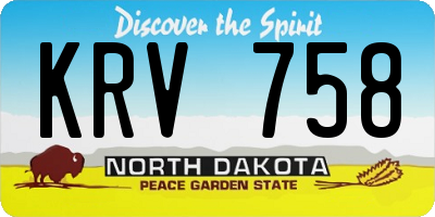ND license plate KRV758