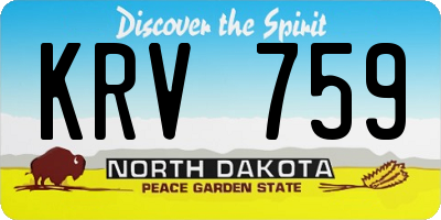 ND license plate KRV759