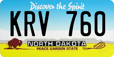 ND license plate KRV760