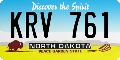 ND license plate KRV761