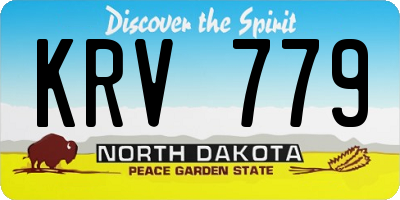ND license plate KRV779