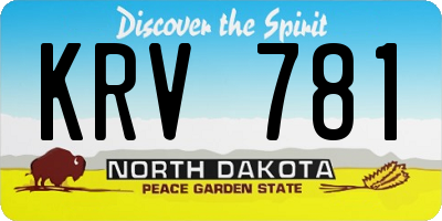 ND license plate KRV781