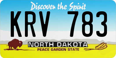 ND license plate KRV783