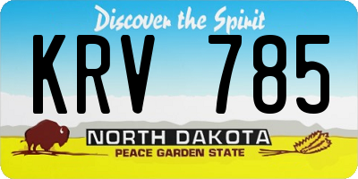 ND license plate KRV785