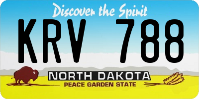 ND license plate KRV788