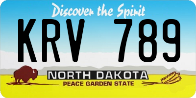 ND license plate KRV789