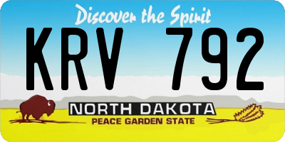 ND license plate KRV792