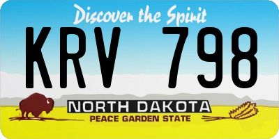 ND license plate KRV798