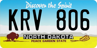 ND license plate KRV806