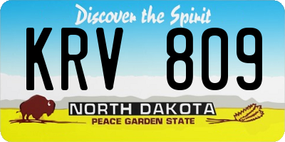 ND license plate KRV809